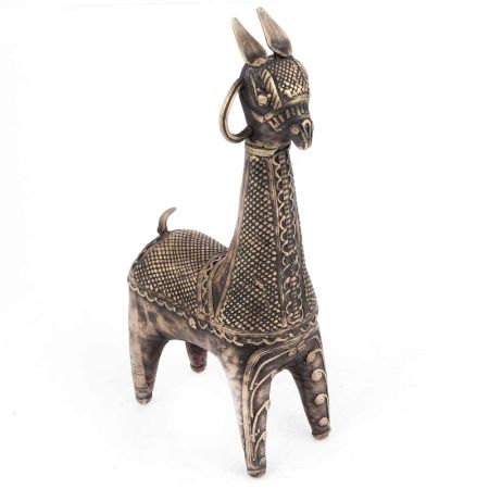 Dhokra Style Brass Horse Figurine