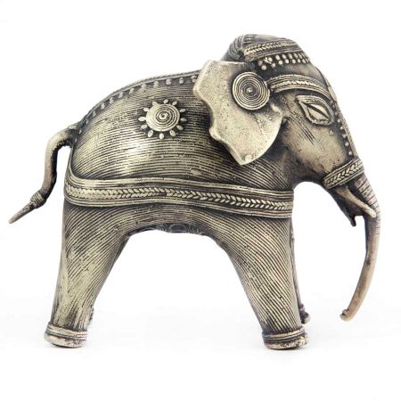Brass Dhokra Elephant Statue
