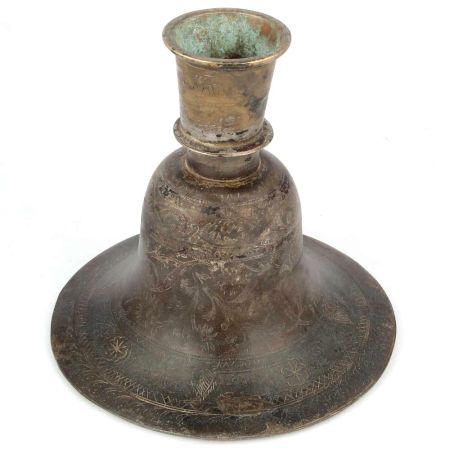 Etched Bronze Bell Shaped Hukka Base Pot