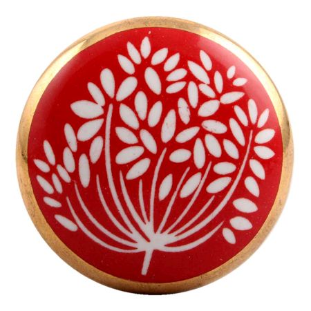 Red Waxflower Flat Ceramic Wine Stopper