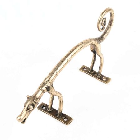 Golden Brass Dog Figurine Door Handle