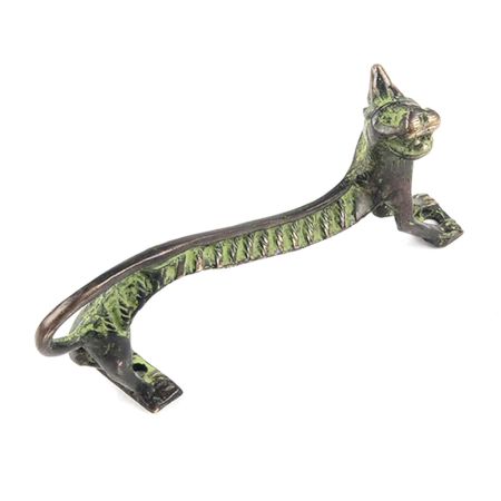 Bronze Tiger Door Handle with Patina