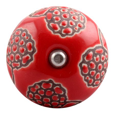 Red Marigold Etched Ceramic Wine Stopper