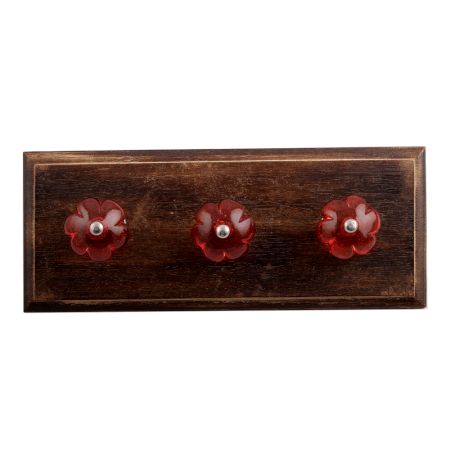 Queen Pink Melon Glass Wooden Hooks