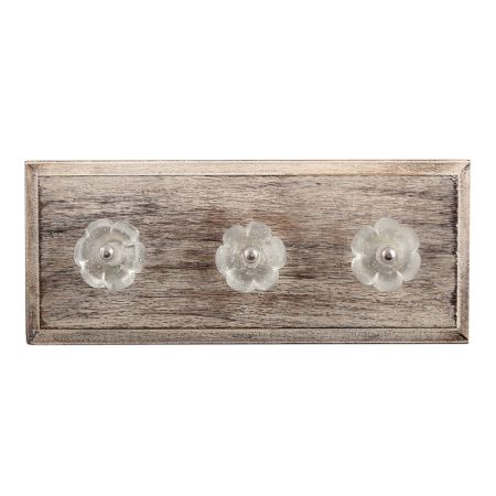 Clear Melon Glass Wooden Hooks