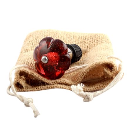 Queen Pink Melon Glass Wine Stopper