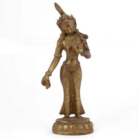 Brass Buddhist Goddess Tara Sculpture Statue