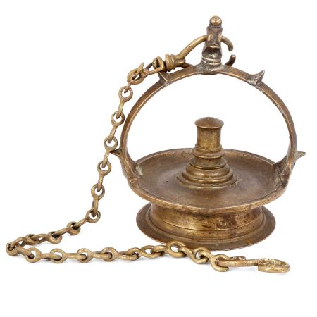 75 cm Long Brass Hanging Oil Lamp
