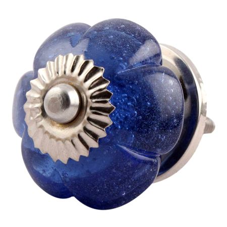 Cobalt Blue Melon Glass Dresser  Knob Online