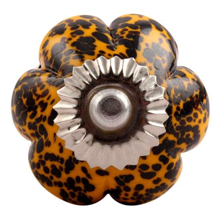 Mustard And Black Melon Glass Dresser Knob Online
