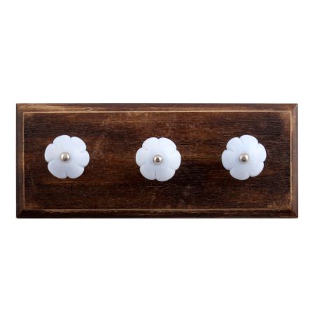 Light Grey Melon Glass Wooden Hooks