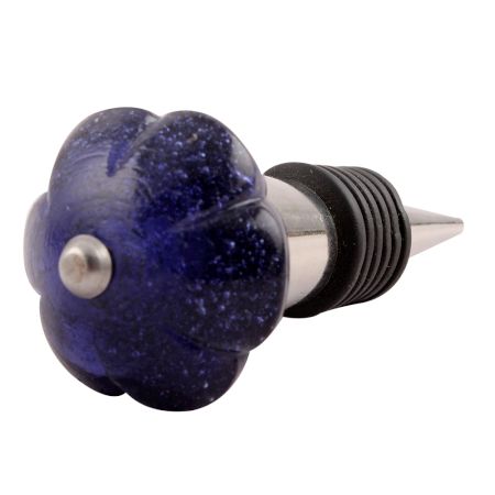 Navy Blue Melon Glass Wine Stopper