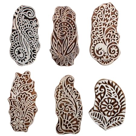 Set of 6 Piece New Mix Wooden Printing Block