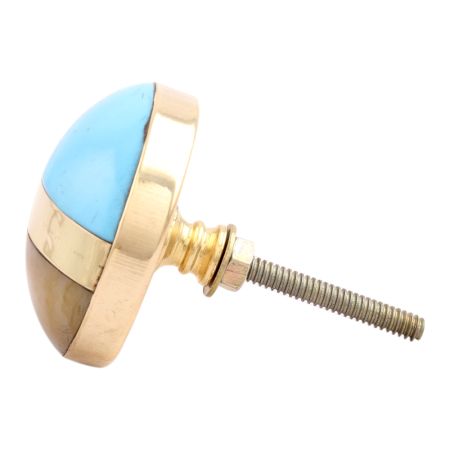 Turquoise Brown Brass Resin Knobs