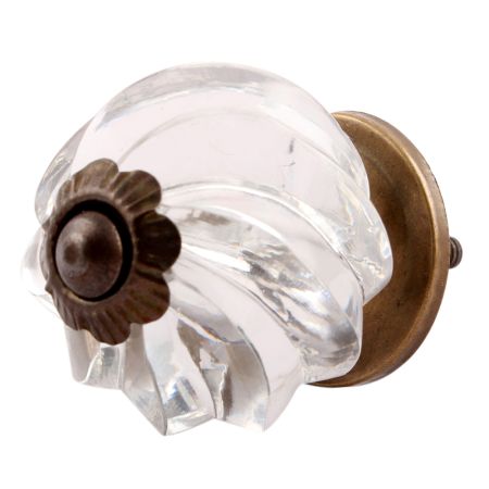 Clear Interior Cut Glass Knobs