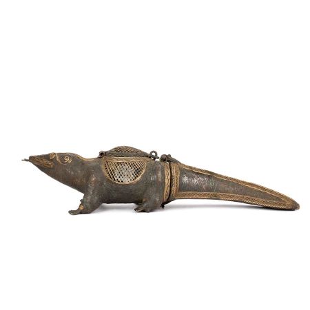 Tribal Brass Decorative Crocodile with Small Box