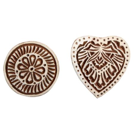 Set of 2 Piece New Mix Wooden Printing Block