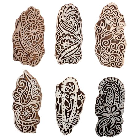 Set of 6 Piece New Mix Wooden Printing Block