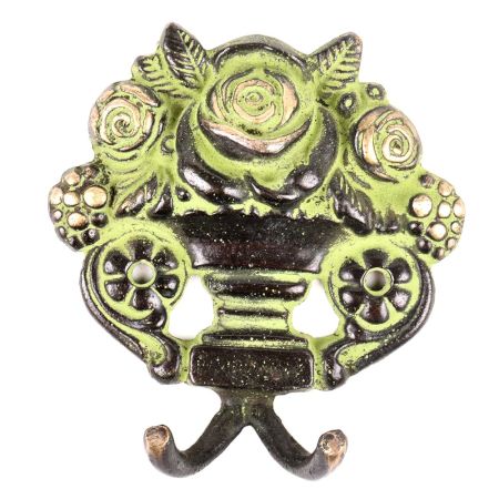 Brass Abstract Design Black Dual Wall Hooks