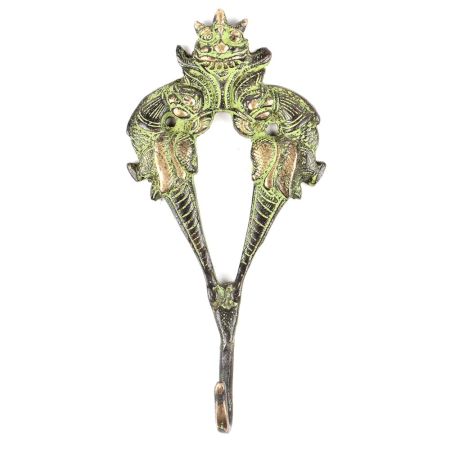 Black Brass Elephant Dragon Face Wall Hooks