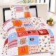 Vintana Kids Orange Cotton Single Bedsheet Cartoon Print
