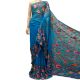 Cool Blue Color Kashmiri Aari Work Embroidered Saree