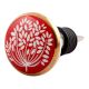 Red Waxflower Flat Ceramic Wine Stopper