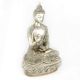 Silver Finish Half Lotus Pose Meditating Buddha Statue