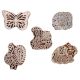 Set of 5 Piece New Mix Wooden Printing Block