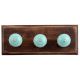 Sea Green Leaf Ceramic Wooden Hooks