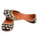 Black Dabka Mirror Work Floral Punjabi Jutti