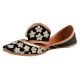 Black Dabka Mirror Work Floral Punjabi Jutti