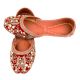 Red Dabka Work Floral Punjabi Jutti