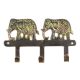 Elephant Design 3 Brass Hooks