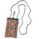 Dark Green Velvet Embroidered Coin Mobile Mini Shoulder Bag