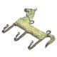 Vintage Style Brass Animal Horse Three Wall Hooks