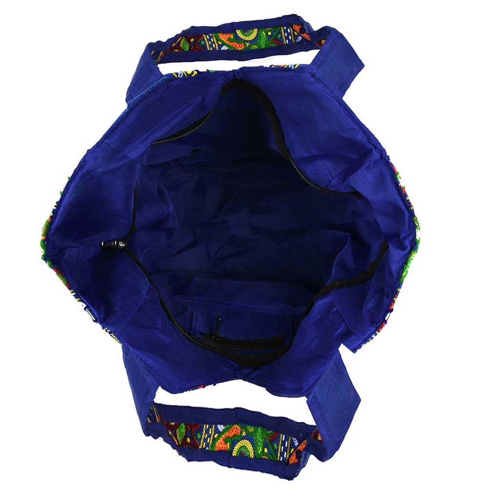 Navy Blue Tribal Banjara Boho Embroidered Bag