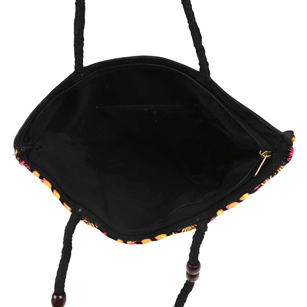 Black Color Embroidery Bag