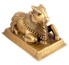 Brass Nandi Sitting Statue
