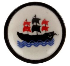 Black Boat Flat Ceramic Dresser Knob Online 