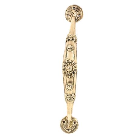 Dhokra Brass Door Handle with Flower Motif