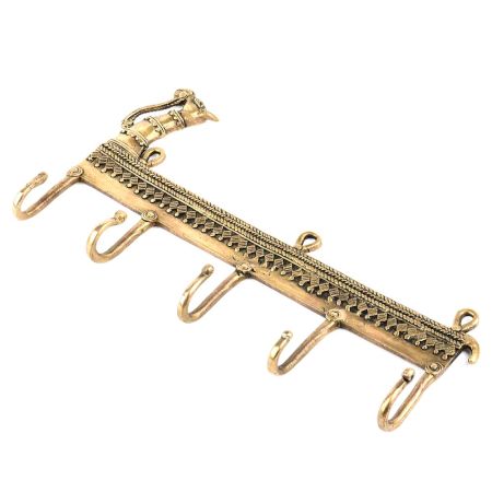 Brass Elongated Camel 5 Wall Hooks