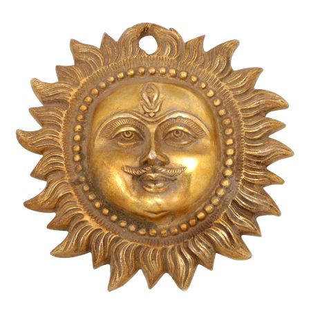 Handmade Sun Design Brass Wall Hanging