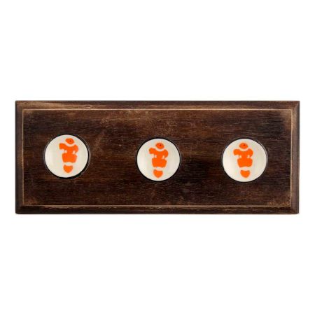 Orange Fish Flat Ceramic Wooden Hooks