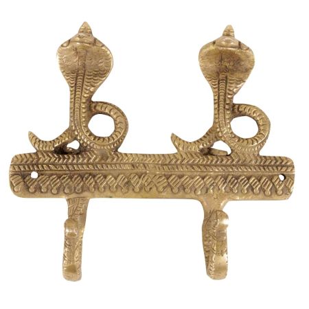 Golden Bronze Two Cobra Wall Hooks