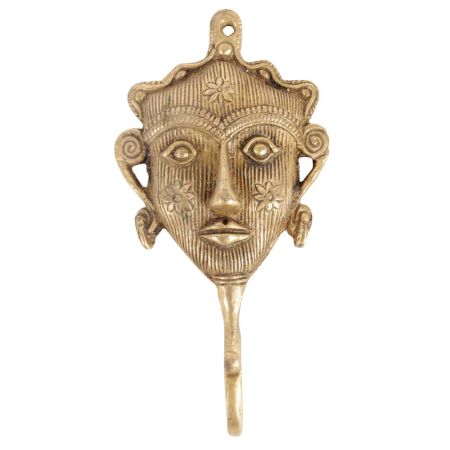 Tribal Woman Face Brass Hooks