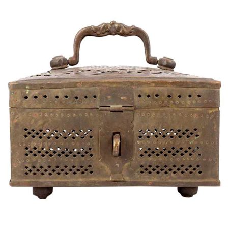Vintage Brass Cage Square Trinket Box
