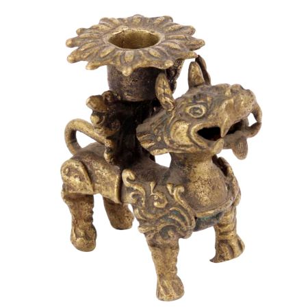 Old Fu Dog Candle Holder