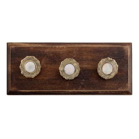 Golden Brass Drawer Wooden Hooks