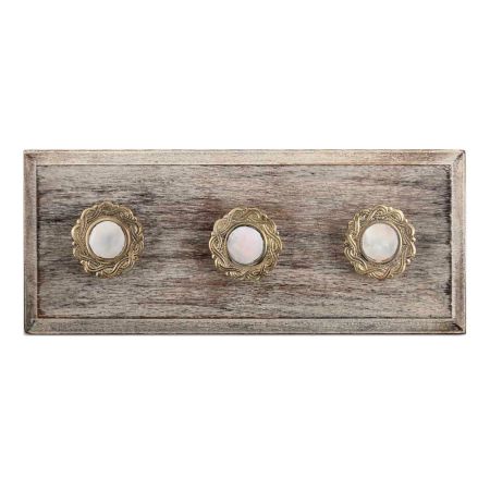 Golden Brass Drawer Wooden Hooks